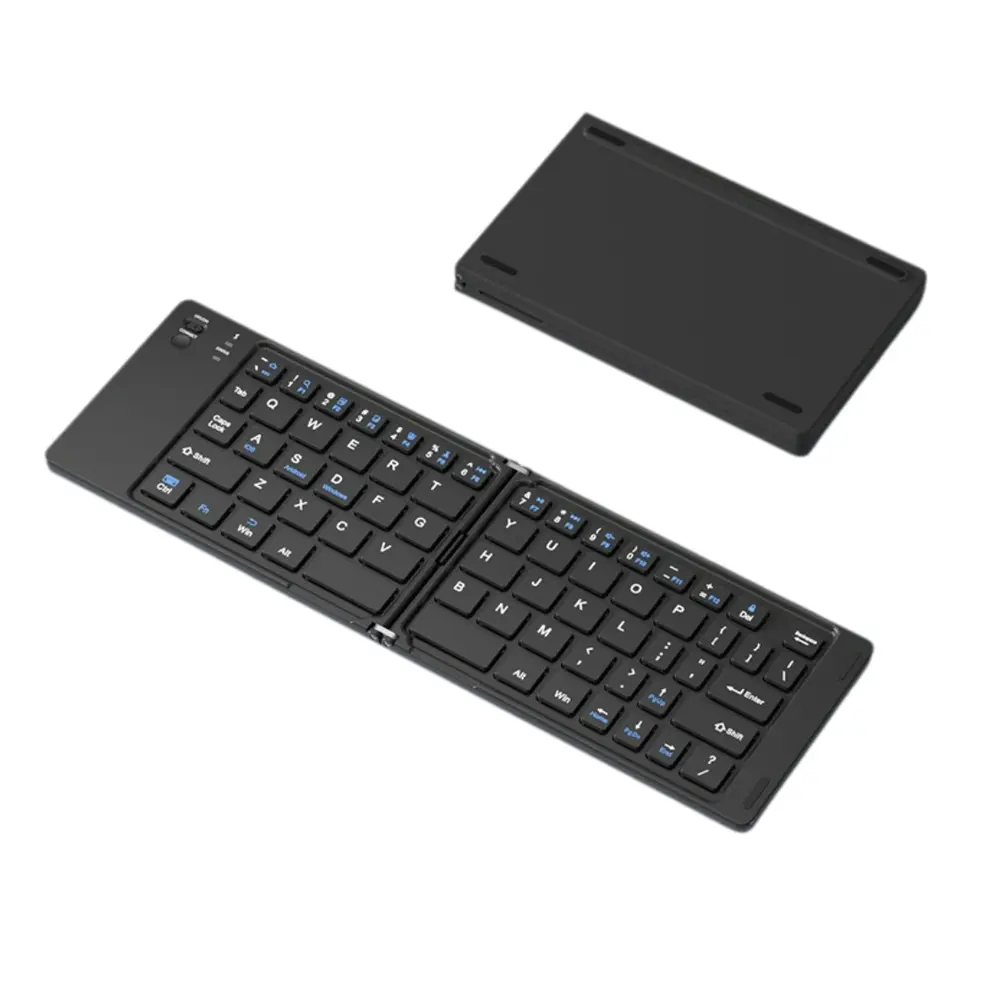 Teclado 2 plegables Mini teclado inalambricoteclado Bluetooth doble plegable con paneltactil para telefono Windows Android IOS iPad
