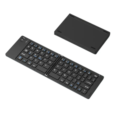 Teclado 2 plegables Mini teclado inalambricoteclado Bluetooth doble plegable con paneltactil para telefono Windows Android IOS iPad