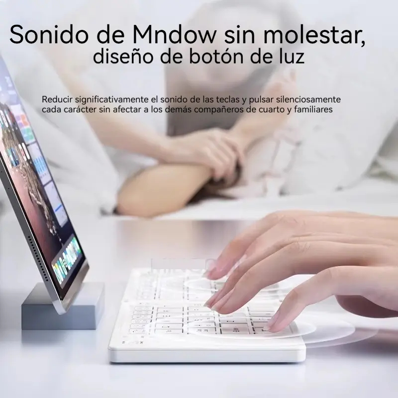 Teclado 2 plegables Mini teclado inalambricoteclado Bluetooth doble plegable con paneltactil para telefono Windows Android IOS iPad
