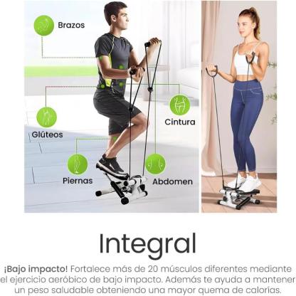 Mini Escaladora Fitness con Monitor LCD y Bandas de Resistencia Removibles para Ejercicio en Casa