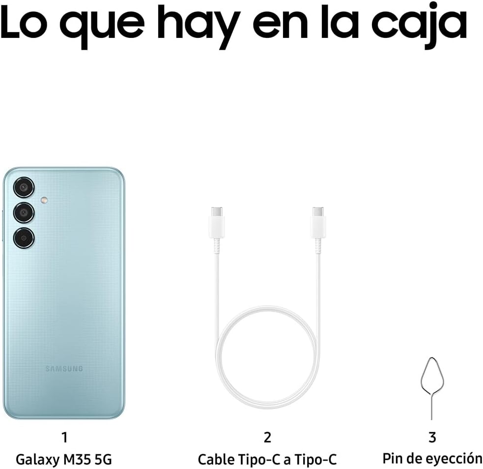 SAMSUNG Celular Galaxy M35 5G Gris 6GB RAM 128GB, Nacional con Garantía