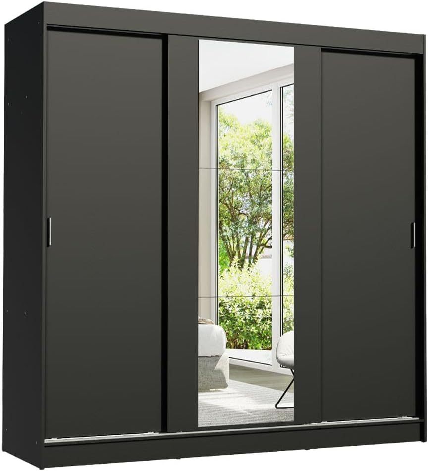 Madesa Ropero Closet con 3 Puertas y 1 Espejo Reno - Marr��n