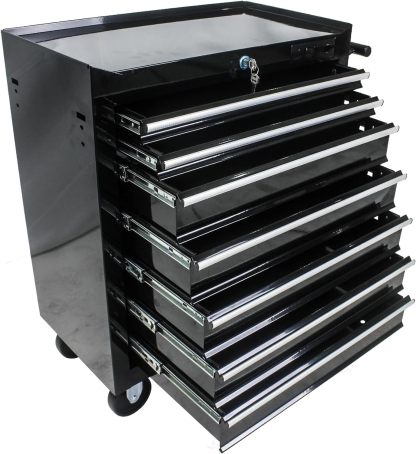 BouPower - Cofres de Herramientas de 7 cajones, clóset de Almacenamiento con Bandeja Desmontable, Color Negro