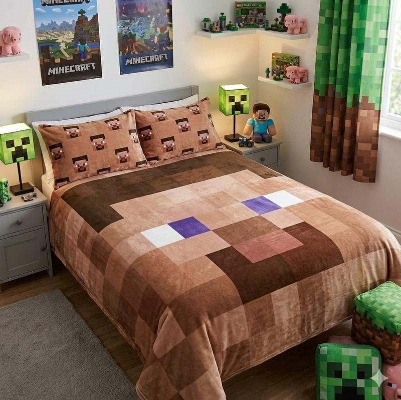 Frazada Calientita en Dos Tamaños Diseño Cubos  para Comodidad y Estilo en Casa o Regalo Ideal