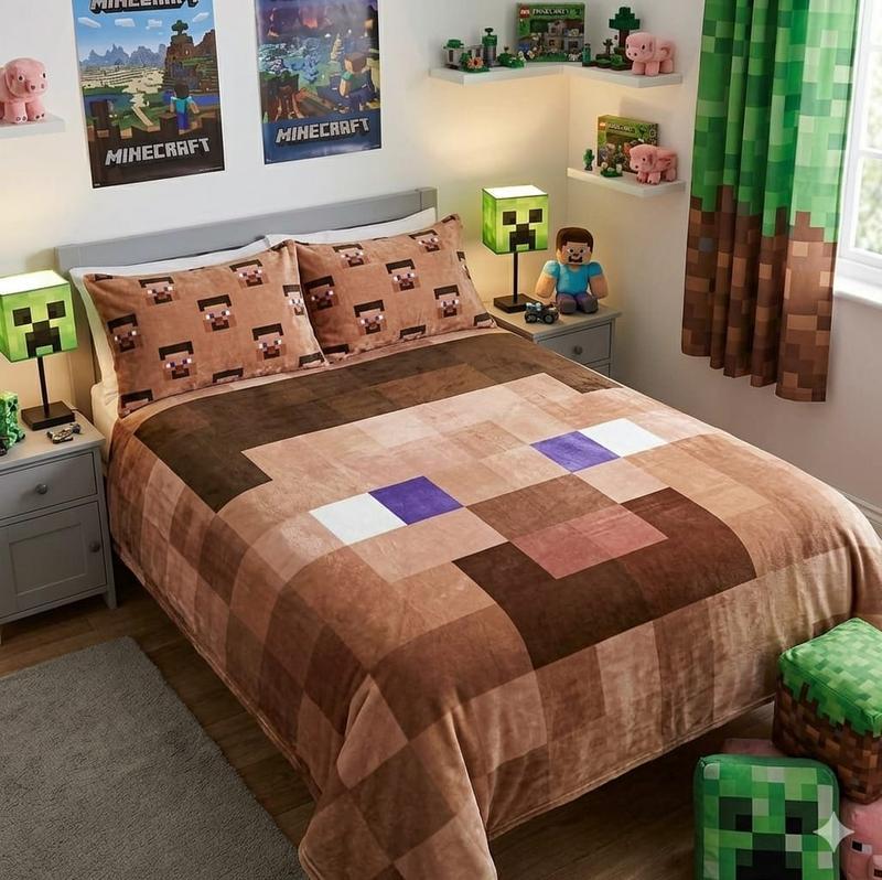 Frazada Calientita en Dos Tamaños Diseño Cubos  para Comodidad y Estilo en Casa o Regalo Ideal
