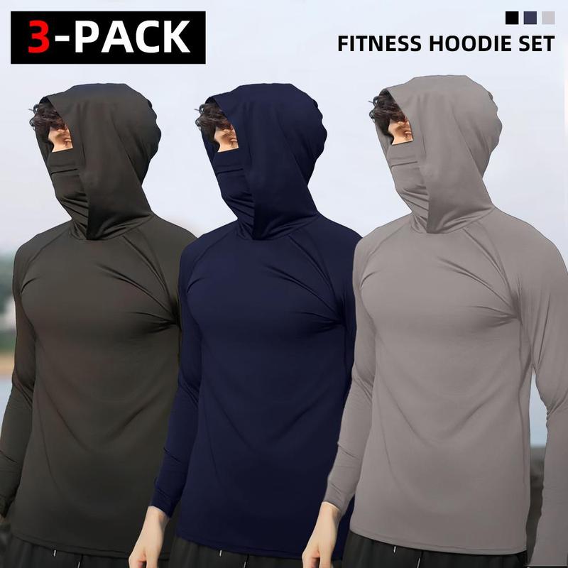 OKP 6-Piece Men's Casual Hoodie Pullovers Blue Black Light Gray Slim Fit Long Sleeve Lightweight UPF Sun Protection Soft Breathable Timeless Classic Versatile Machine Washable Comfort Multi-Occasion Wear Menswear Set  Stylish Tops