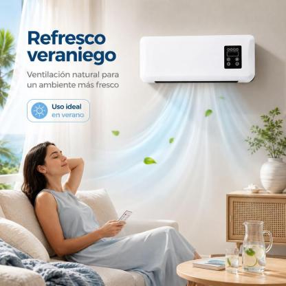Calentador con control remoto, sin función de frío, calor y ventilación natural, sirve para secar ropa húmeda, apto para dormitorio, sala y departamento