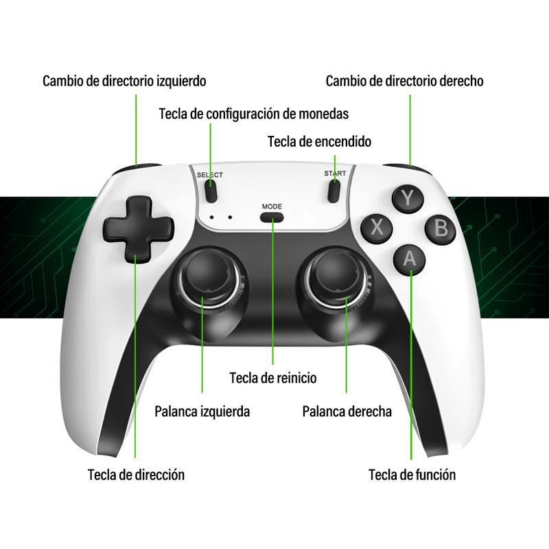 Consola de Videojuegos Retro M15 4K HDMI Stick - 64GB con 20,000+ Juegos Clasicos y 2 Controles Inalámbricos 2.4G, Plug and Play para TV
