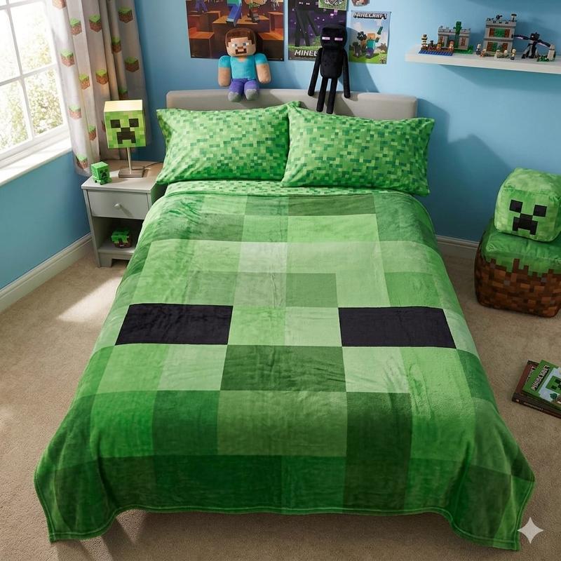 Frazada Calientita en Dos Tamaños Diseño Cubos  para Comodidad y Estilo en Casa o Regalo Ideal