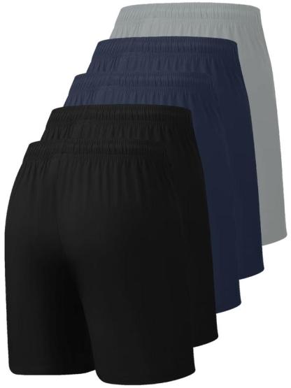 Summer Men's Shorts (5 Pack), Disposable Quick-Dry Fitness Shorts, Lightweight Polyester Shorts, Casual Fitted Design, All Seasons