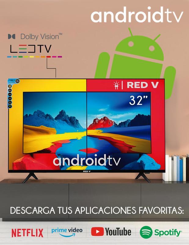 Televisión Smart TV 32” Android 14 HD | WiFi Apps Netflix YouTube | HDMI USB | Screen Mirroring | TV LED