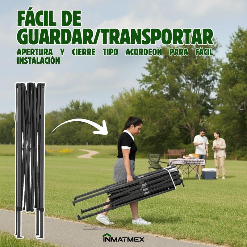 CARPA PLEGABLE 3X3 IMPERMEABLE PARA EVENTOS Y EXTERIOR