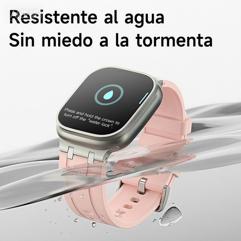 Maxwear AI Ultra 3 Pro cuenta con 4 GB de ROM, admite enviar y recibir mensajes de WhatsApp, llamadas por Bluetooth, pantalla táctil completa de 49 mm, NFC, GPS, monitorización deportiva y de actividad física, ChatGPT .También incluye 4 correas.