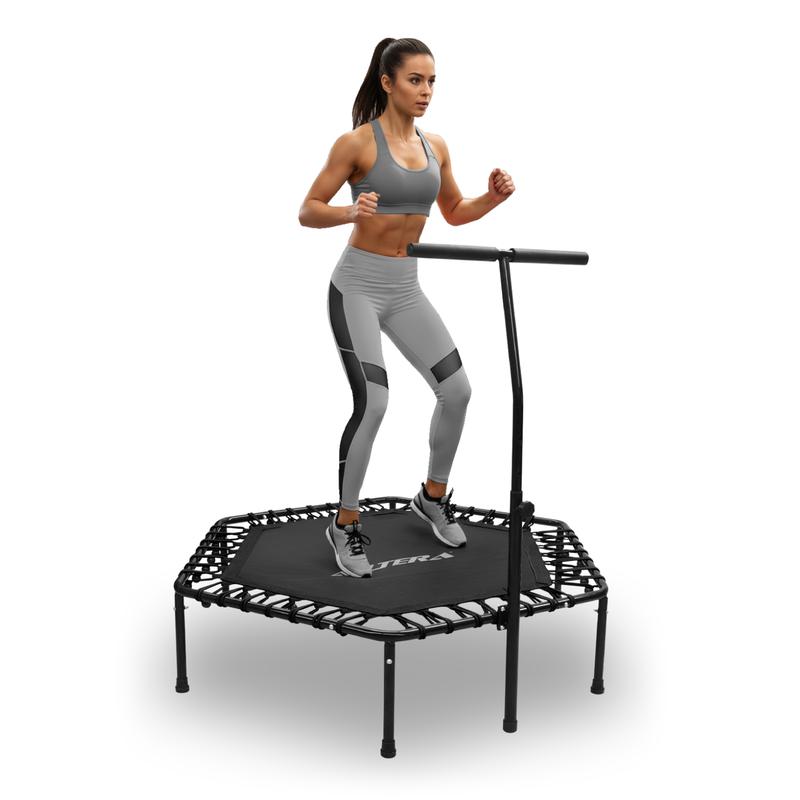 Trampolín Fitness 50 Pulgadas Hexagonal Extra Grande con Barra Agarradera – Altera Fitness Jumping Aeróbicos Casa / Gym