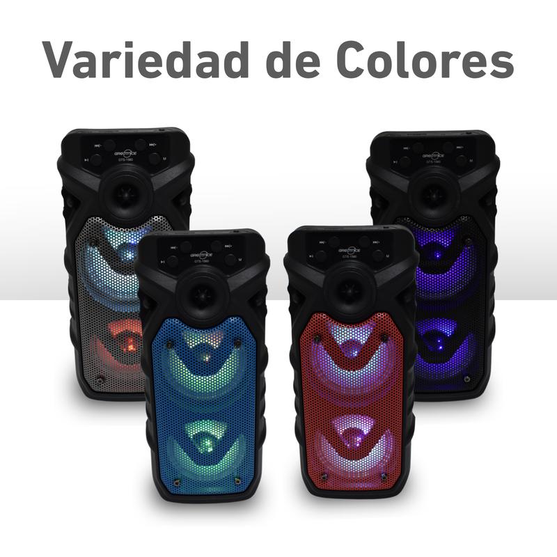Bocina Bluetooth 3″ TWS: Vincula dos Bocinas Fácilmente con Luz LED GTS-1560