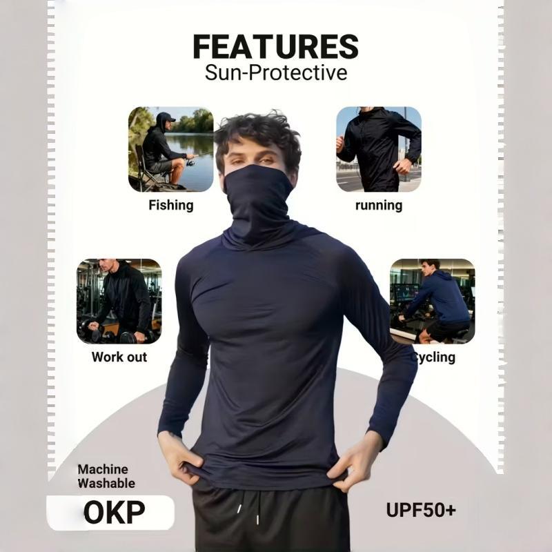OKP 6-Piece Men's Casual Hoodie Pullovers Blue Black Light Gray Slim Fit Long Sleeve Lightweight UPF Sun Protection Soft Breathable Timeless Classic Versatile Machine Washable Comfort Multi-Occasion Wear Menswear Set  Stylish Tops