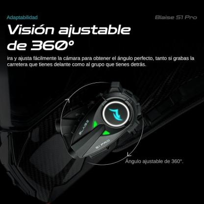 BOJOOM intercomunicador para Casco de Moto con MicróFono,Auricular Bluetooth 5.4 IPX6,Manos Libres Bluetooth de Motocicleta,Puede Conectar Dos Dispositivos al Mismo Tiempo,Asistente de Voz con AI