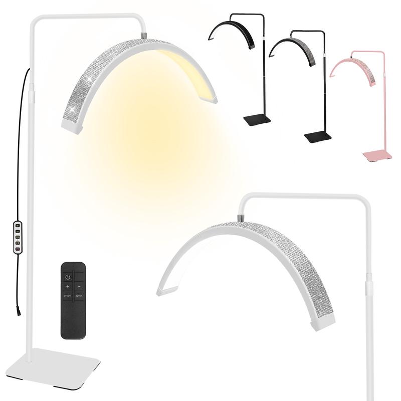 LUPITA Lámpara LED Semicircular Profesional | 360° Rotación | Altura Ajustable | Luz 3 Colores | Para Pestañas, Cejas, Tatuaje y Manicura
