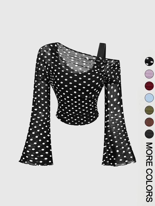 Women's Drop Shoulder Slim Fit Casual T-Shirt, Fashionable Comfortable Autumn Top, Stylish Ladies' Clothing for Daily Wear