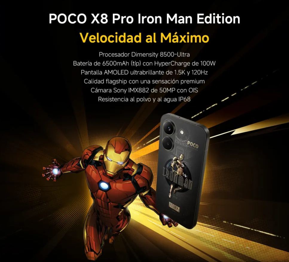 POCO X8 Pro | Con regalo exclusivo | Procesador Dimensity 8500-Ultra | Batería de 6500mAh (típ) con HyperCharge de 100W | Pantalla AMOLED ultrabrillante de 1.5K y 120Hz | Cámara Sony IMX882 de 50MP con OIS | Resistencia al polvo y al agua IP68