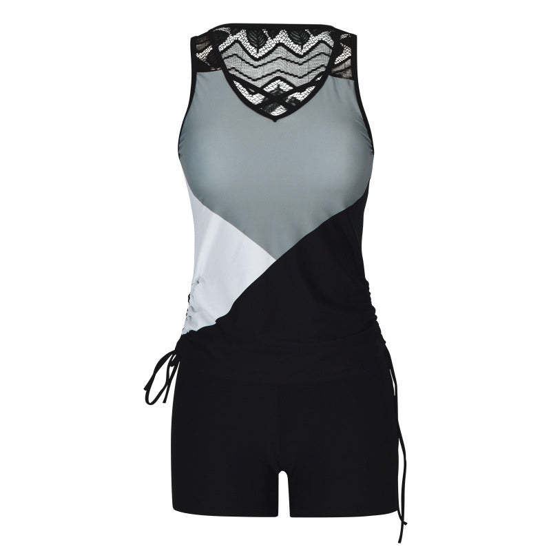 AST DAY 60% OFF Women's Tummy Control Tankini Set with Built-In Bra Flattering Boho Swimwear with Shorts