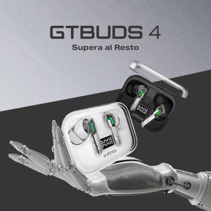 INFINIX GTBUDS 4/GTBUDS 5 Auriculares Inalámbricos Bluetooth con Cancelación Activa de Ruido 30 dB, ENC IA de 4 Micrófonos, Carga Rápida 10 Min = 2H, Hasta 34H de Batería- Mayo Venta Quincenal / Día de la Madre Campaign, Hot Sale x Mayo Venta Quincenal Ca