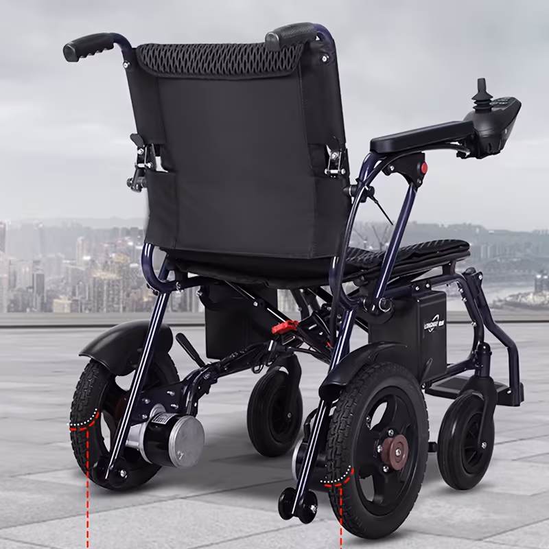 silla de ruedas el&eacute;ctrica para adultos 25kg 500w con motores dobles, plegable y  , silla de ruedas motorizada para   mayores con soporte de 120kg, silla de ruedas  , negra Detalles del producto 2