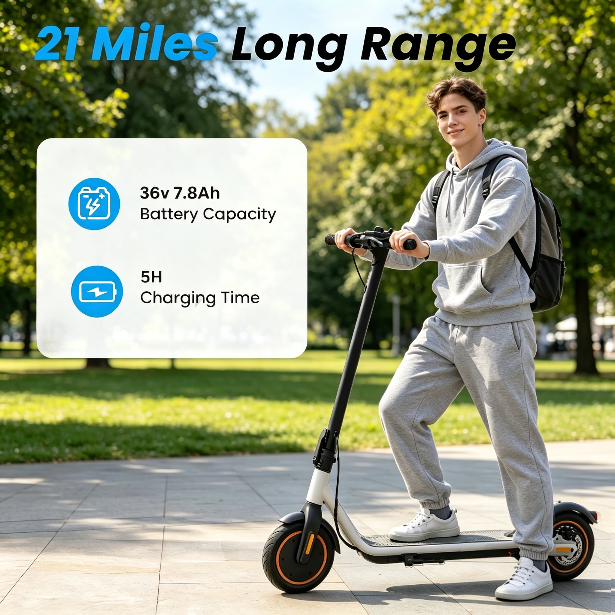Patinete eléctrico para adultos, autonomía de 30 km, velocidad máxima de 34 km/h, patinete eléctrico urbano con control de crucero, sistema de frenado dual, patinete eléctrico de 500 W para adultos y adolescentes.