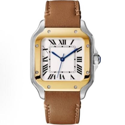 MEGIR Reloj mecánico automático cuadrado, esfera blanco y negro, caja y correa acero inoxidable 904L, cristal zafiro,Set de regalo completo