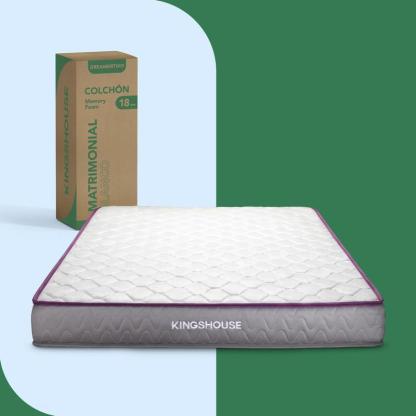 Colchón Matrimonial Kingshouse | Memory Foam 18cm | En Caja