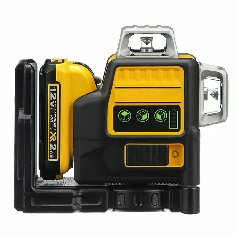 Nivel láser DW con medidor verde de 12 líneas para exteriores, resistente al agua IP54, herramienta de alta precisión, alcance vertical de 360 ​​grados, batería de 12 V.