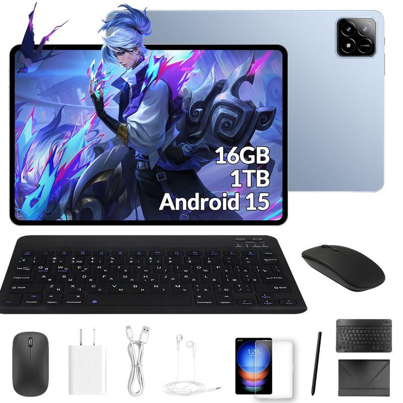 Pad 7s con Android 15, 16GB RAM, 1TB ROM, Pantalla HD 11\", Batería 8800mAh, Doble SIM, GPS, Wi-Fi 7, Accesorios Incluidos, Ideal para Estudio y Entretenimiento