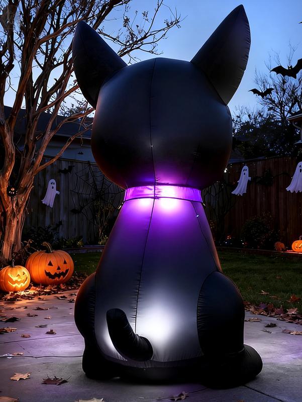 Decoración inflable de Halloween de 1.5 m, diseño de esqueleto de perro, luces led integradas para festividades, jardín, césped