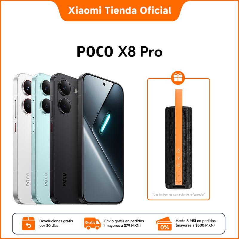 POCO X8 Pro | Con regalo exclusivo | Procesador Dimensity 8500-Ultra | Batería de 6500mAh (típ) con HyperCharge de 100W | Pantalla AMOLED ultrabrillante de 1.5K y 120Hz | Cámara Sony IMX882 de 50MP con OIS | Resistencia al polvo y al agua IP68