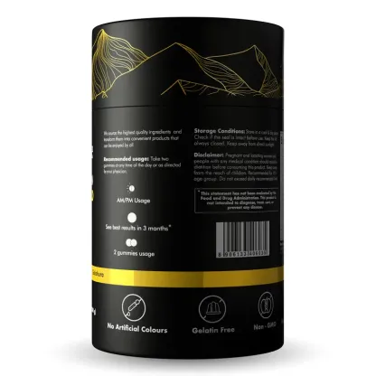 Gomitas de Shilajit puro del Himalaya de Be Bodywise (Root Labs) | Edición «Año nuevo, vida nueva» | 3000 mg con Ashwagandha KSM-66, Gokshura, azafrán y Black Musli | Ácido fúlvico y más de 85 oligoelementos | Sin azúcar añadido | Apoyo natural para la fu