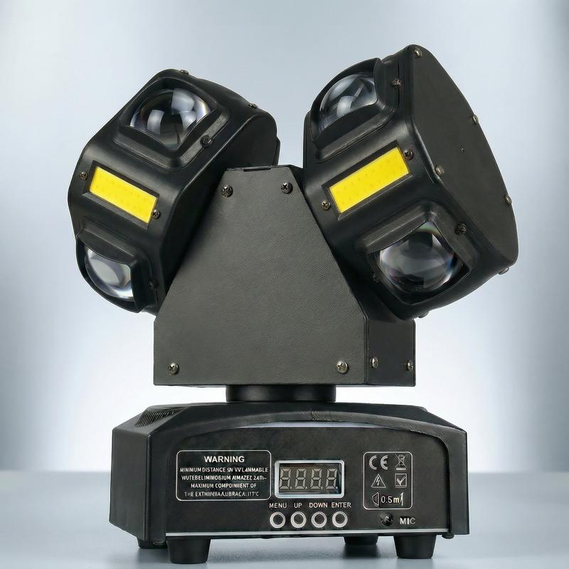 Luz DJ Cabeza Móvil 3 en 1 con 18 Brazos, Beam Láser RGB con Estrobo y Efecto Bola Mágica, Alta Potencia para Discoteca, Bar y Fiesta