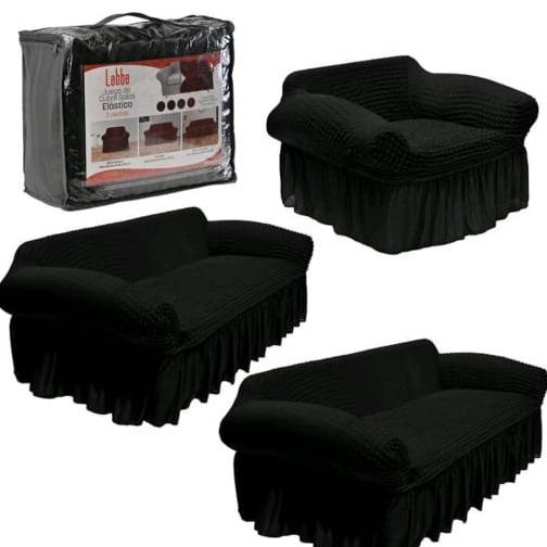 Protector Cubre Sala Stretch Fit Falda Bubble 3 Piezas