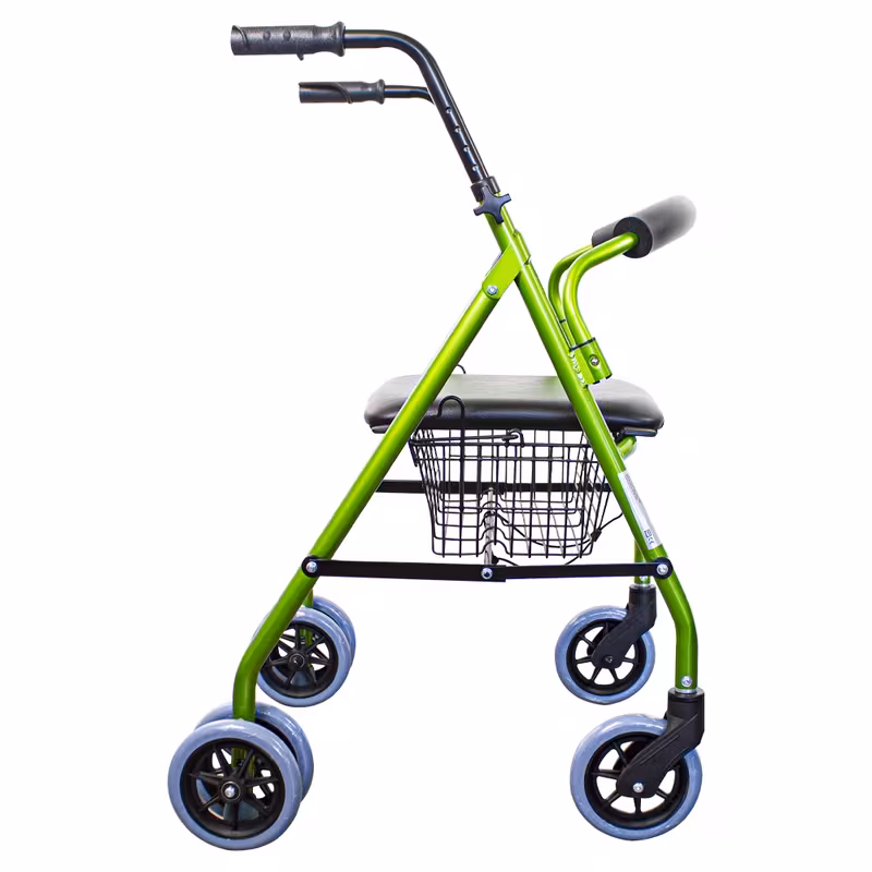   andador para ancianos     y plegable aluminio con asiento cesta verde Detalles del producto 1