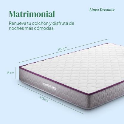 Colchón Matrimonial Kingshouse | Memory Foam 18cm | En Caja