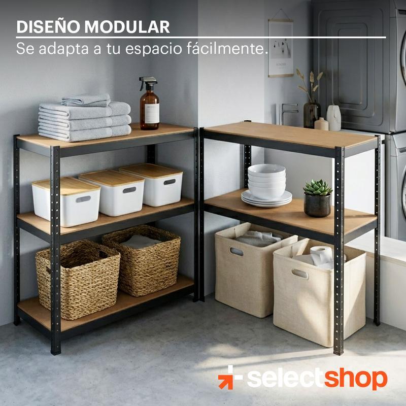 Rack Estante Metálico Mueble Organizador Gabinete Anaquel 5 Niveles Multifuncional 2 en 1 Selectshop