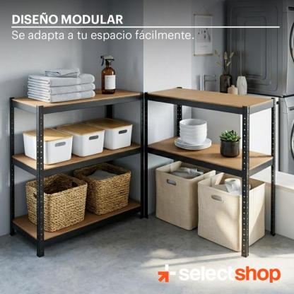Rack Estante Metálico Mueble Organizador Gabinete Anaquel 5 Niveles Multifuncional 2 en 1 Selectshop