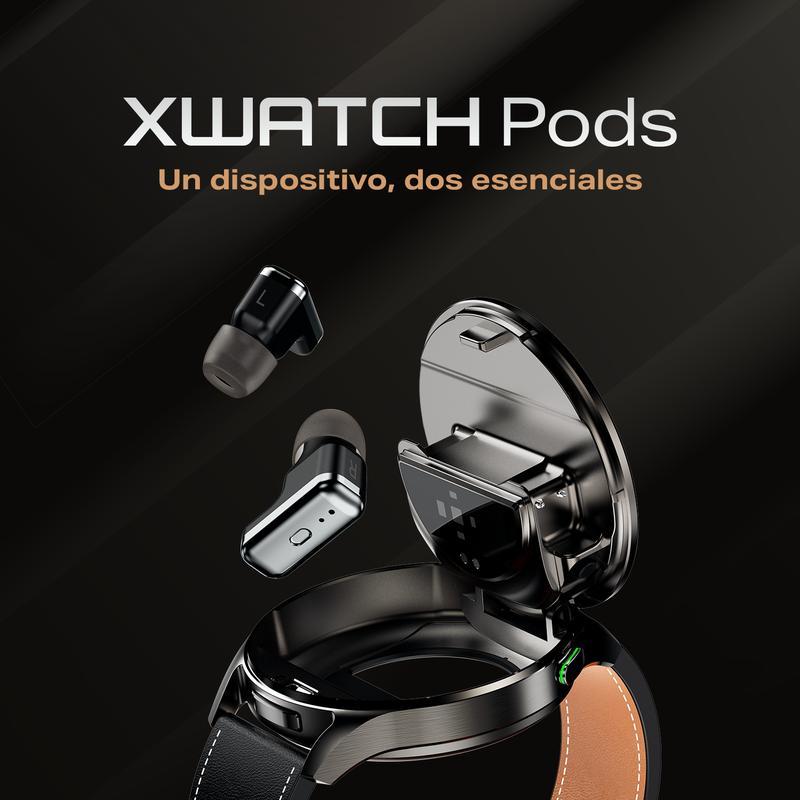 InfiniX XWATCH Pods – Reloj Inteligente con Audífonos Integrados, 2 en 1, Llamadas con Cancelación de Ruido por IA, Pantalla HD 1.39'', 100+ Modos Deportivos, Monitoreo de Salud (Ritmo Cardíaco, SpO2, Sueño), Cuerpo de Metal Premium