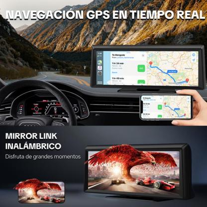 【HiEHA】2026 Carplay InaláMbrico y Android Auto, Pantalla TáCtil de 8,14\" 2k Frontal + 1080p Trasera Dash Cam, Gps y Bluetooth, Control por Voz, Unidad Principal Carplay para Facilitar la Conducción
