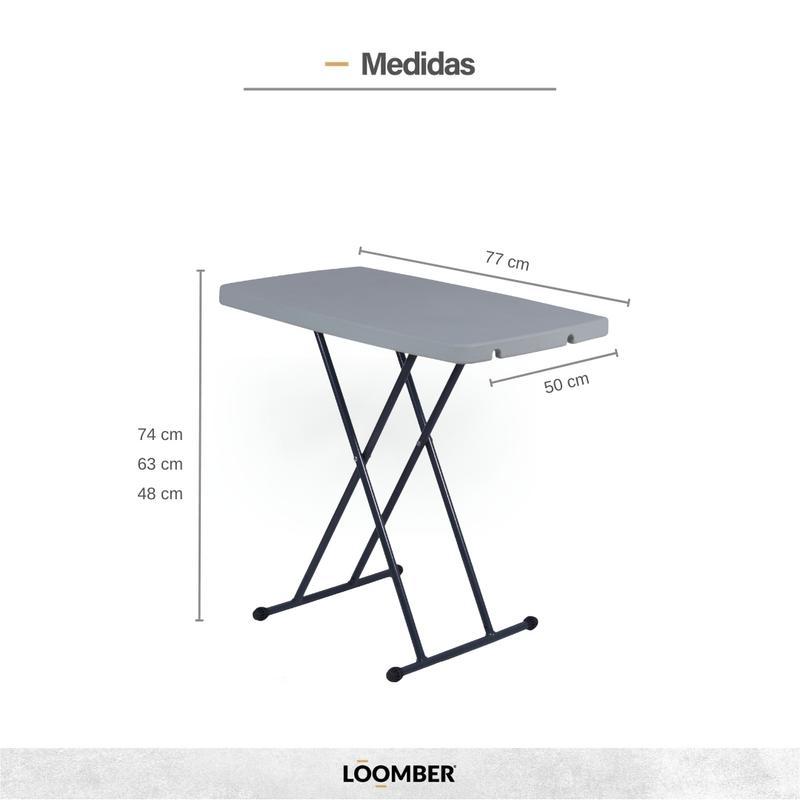 Paquete de 3/5 Mesa Plegable Multiusos 75 cm Color Blanco