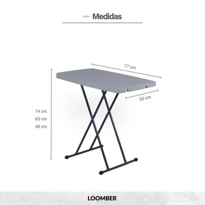 Paquete de 3/5 Mesa Plegable Multiusos 75 cm Color Blanco
