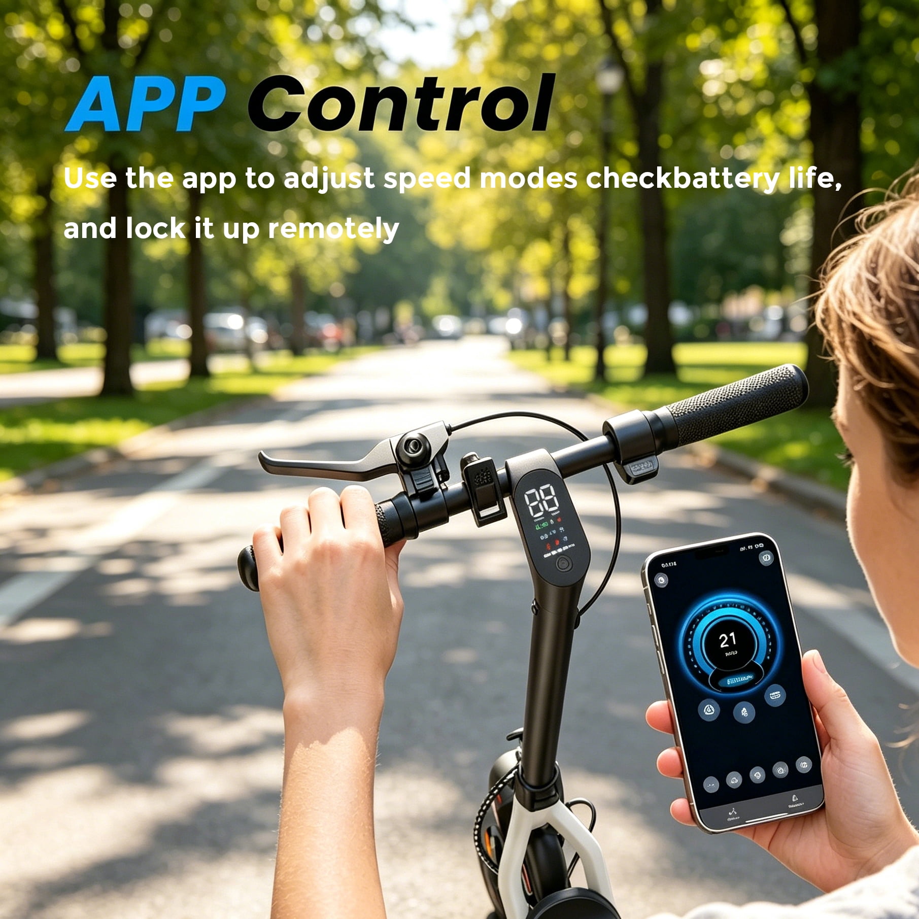 Patinete eléctrico para adultos, autonomía de 30 km, velocidad máxima de 34 km/h, patinete eléctrico urbano con control de crucero, sistema de frenado dual, patinete eléctrico de 500 W para adultos y adolescentes.