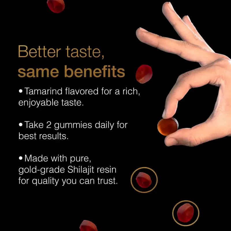 Gomitas de Shilajit puro del Himalaya de Be Bodywise (Root Labs) | Edición «Año nuevo, vida nueva» | 3000 mg con Ashwagandha KSM-66, Gokshura, azafrán y Black Musli | Ácido fúlvico y más de 85 oligoelementos | Sin azúcar añadido | Apoyo natural para la fu