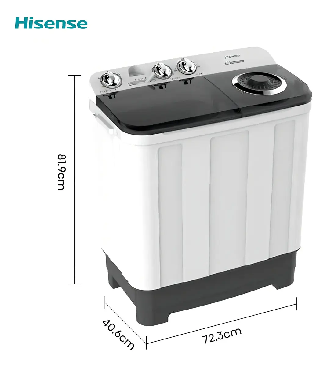 Hisense WSA1102PCN Lavadora semiautomática doble tina 11 kg