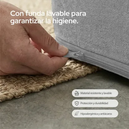 Colchón Colchoneta Plegable Matrimonial Para Visitas o Acampar De Espuma Con Maleta Color Blanco ColorDreams