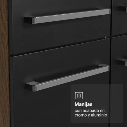 Cocina Integral Completa Emilly Pop 229 cm 2 Marrón Negro Madesa GREM229002